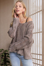 Distressed Mineral Washed Sweater - Charcoal or Mocha