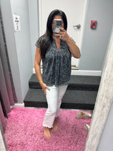 BOHO PAISLEY SHIRRING BLOUSE - BLACK OR MAUVE
