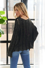 Distressed Mineral Washed Sweater - Charcoal or Mocha