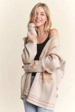 Button Down Floral Sweater Cardigan - Grey or Oatmeal