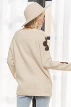 Floral Relaxed Cozy Knit Sweater - Coffee or Ivory