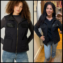 Adjustable Waist Quilted Vest - Black