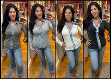 Washed Thermal Button Down Top - Assorted Colors