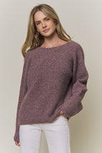 Convertible Twist Detail Knit Sweater in Purple Multi