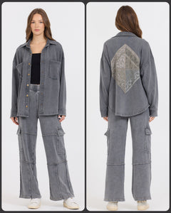 Vintage Havana Washed Black Terry w/ Patchwork