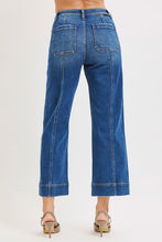 Risen High Rise Crop Straight Front Seam Detailed Jeans - Dark