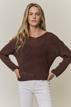 Lightweight Relaxed Knit Sweater Top- Taupe or Brown