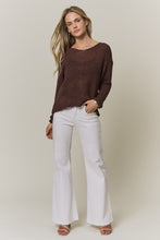 Lightweight Relaxed Knit Sweater Top- Taupe or Brown