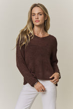 Lightweight Relaxed Knit Sweater Top- Taupe or Brown