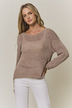Lightweight Relaxed Knit Sweater Top- Taupe or Brown