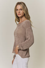 Lightweight Relaxed Knit Sweater Top- Taupe or Brown