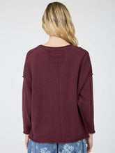 Raw Edge Extended Shoulder Long Sleeve Sweater - Assorted Colors