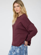 Raw Edge Extended Shoulder Long Sleeve Sweater - Assorted Colors