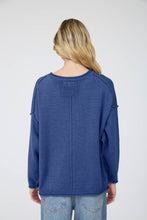 Raw Edge Extended Shoulder Long Sleeve Sweater - Assorted Colors