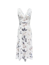 Floral V-neck Tank Dress - White
