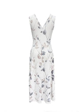 Floral V-neck Tank Dress - White