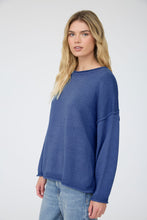 Raw Edge Extended Shoulder Long Sleeve Sweater - Assorted Colors