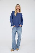 Raw Edge Extended Shoulder Long Sleeve Sweater - Assorted Colors