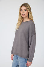 Raw Edge Extended Shoulder Long Sleeve Sweater - Assorted Colors