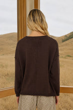 Raw Edge Extended Shoulder Long Sleeve Sweater - Assorted Colors