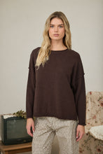 Raw Edge Extended Shoulder Long Sleeve Sweater - Assorted Colors