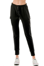 Ariella Cargo Pocket Jogger With Sequin Detail - Black