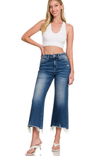 ZENANA MID RISE STRAIGHT RAW HEM DENIM PANTS