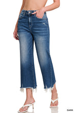 ZENANA MID RISE STRAIGHT RAW HEM DENIM PANTS