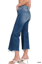 ZENANA MID RISE STRAIGHT RAW HEM DENIM PANTS