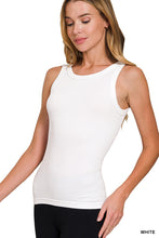 ZENANA 2 WAY NECKLINE WASHED RIBBED CROPPED TANK TOP - ASSORTED COLORS