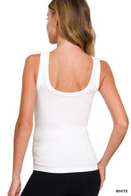 ZENANA 2 WAY NECKLINE WASHED RIBBED CROPPED TANK TOP - ASSORTED COLORS