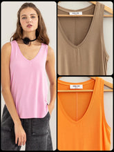 V NECK TANK TOP - ASSORTED COLORS