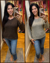 Lightweight Relaxed Knit Sweater Top- Taupe or Brown