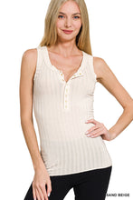 WASHED RIBBED SCOOP NECK TANK TOP - ASSORTED COLORS