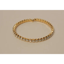 Rhinestone opal gold metal bracelet