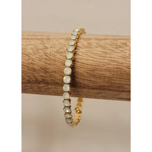 Rhinestone opal gold metal bracelet