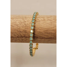 Rhinestone opal gold metal bracelet