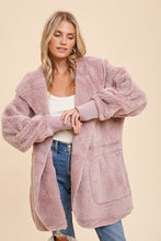 Faux fur So Soft plush hooded jacket with pockets - Assorted Colors
