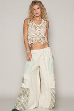 POL Round neck sleeveless regular fit top in crochet with asymmetrical hem - Natural