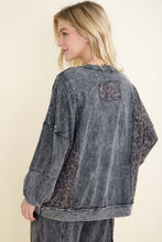 Mineral Washed Cheetah Zipper Bomber Fall Jacket - Ashed Oak Or Ashed Black