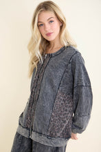 Mineral Washed Cheetah Zipper Bomber Fall Jacket - Ashed Oak Or Ashed Black