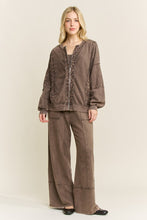 Mineral Washed Cheetah Zipper Bomber Fall Jacket - Ashed Oak Or Ashed Black