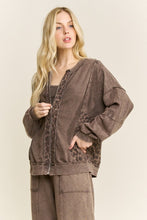 Mineral Washed Cheetah Zipper Bomber Fall Jacket - Ashed Oak Or Ashed Black