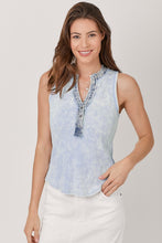 Mystree Washed Thermal Sleeveless Henley Top - Black, Grey,  BluePurple or Cream
