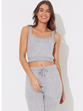 Ocean Drive Heather Grey Hacci Binding Tank