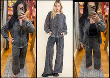 Mineral Washed Cheetah Zipper Bomber Fall Jacket - Ashed Oak Or Ashed Black