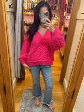 POL Chenille Sweater - Black, Cream, Evening Blue, Fuchsia