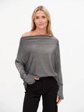 SIX FIFTY THE ANYWHERE TOP| LUREX OFF THE SHOULDER - BLACK OR SILVER