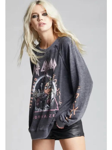 Def Leppard Adrenalize Long Sleeve Burnout Sweatshirt