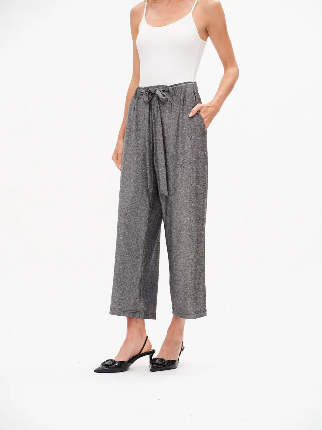 SIX FIFTY the anywhere pant - Silver Lurex